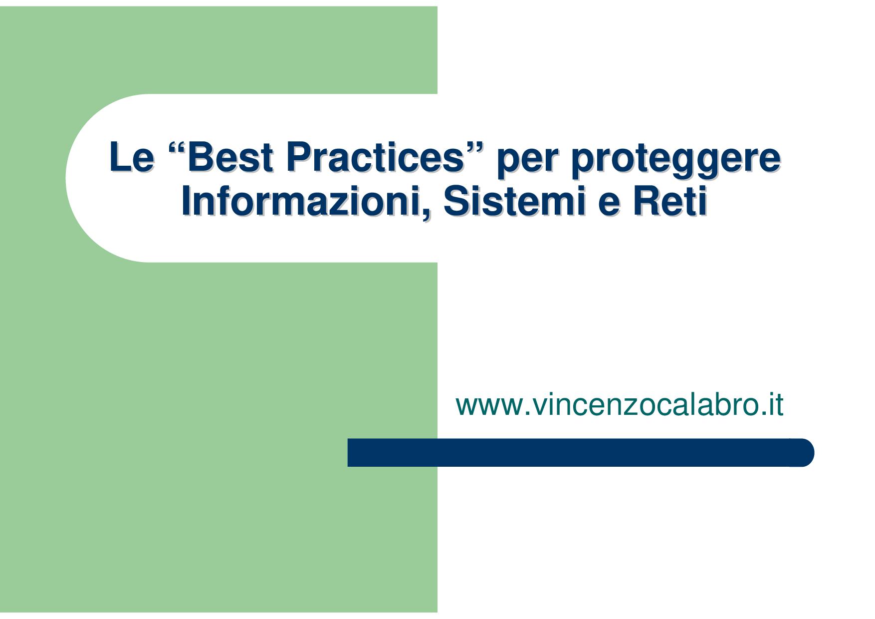 Vincenzo Calabro' | Proteggere Informazioni, Sistemi e Reti