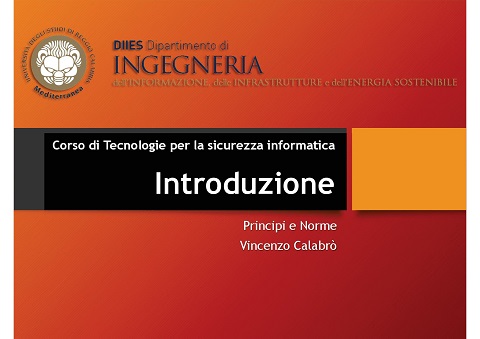 Vincenzo Calabro' | Corso di Tecnologie per la Sicurezza Informatica